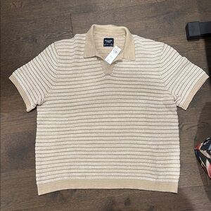 Abercrombie & Fitch Beige Textured Polo